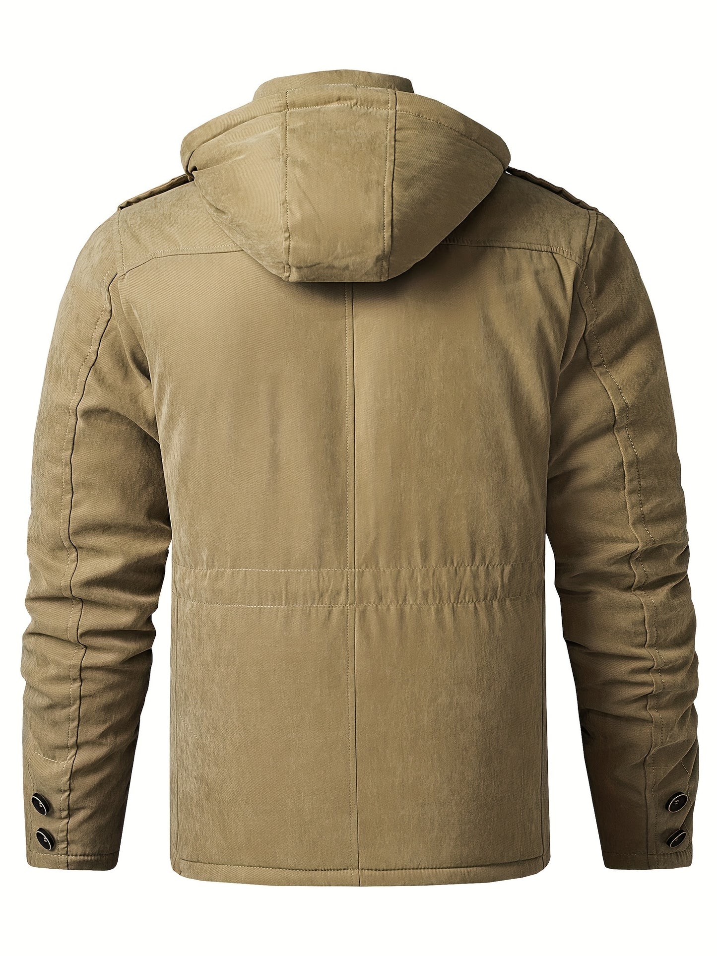 Veste d'hiver à capuche isolée de première qualité pour hommes - Design Cargo élégant et durable avec poches multiples pratiques - Chaude, épaisse et parfaite pour les tenues chic et décontractées