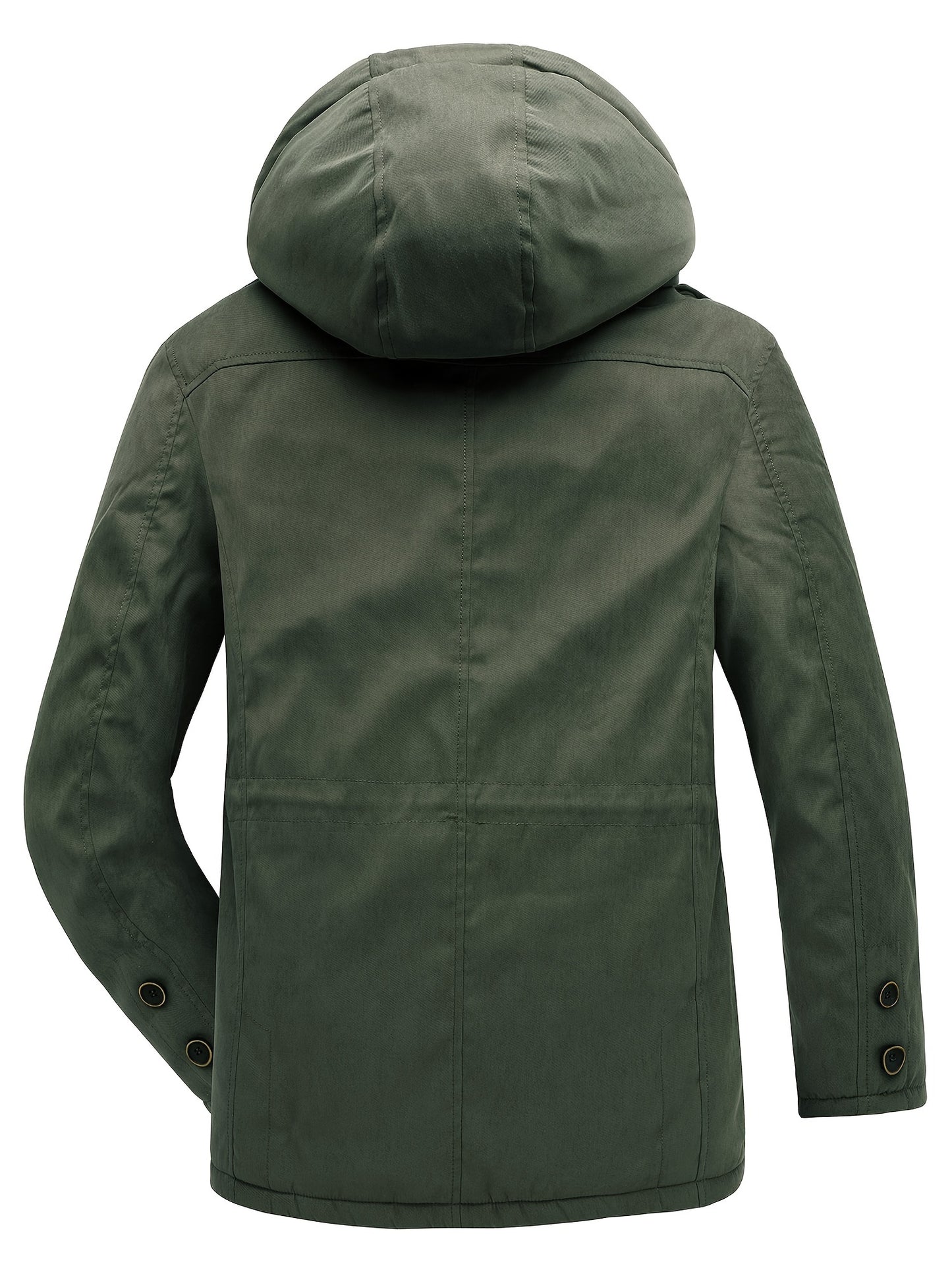 Veste d'hiver à capuche isolée de première qualité pour hommes - Design Cargo élégant et durable avec poches multiples pratiques - Chaude, épaisse et parfaite pour les tenues chic et décontractées